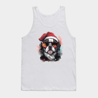 Magical Christmas French Bulldog in the snow: cute four-legged friend with festive hat Tank Top